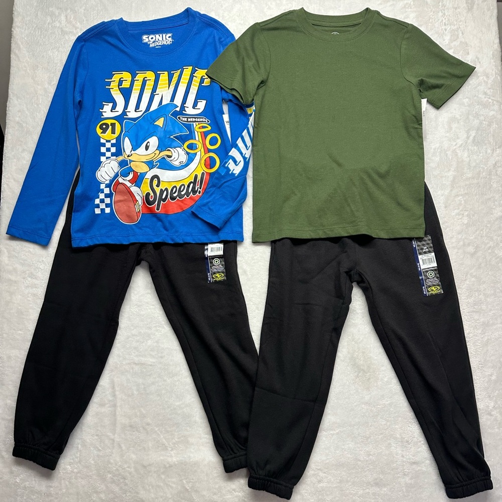Boys Clothing Bundle Sonic Bart Simpson Fleece Pullover Outfit
